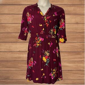 Old Navy Floral Maroon Dress
